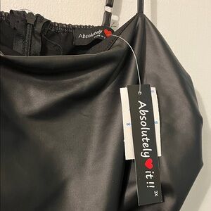 Absolutely Elegant Black Faux Leather Dress